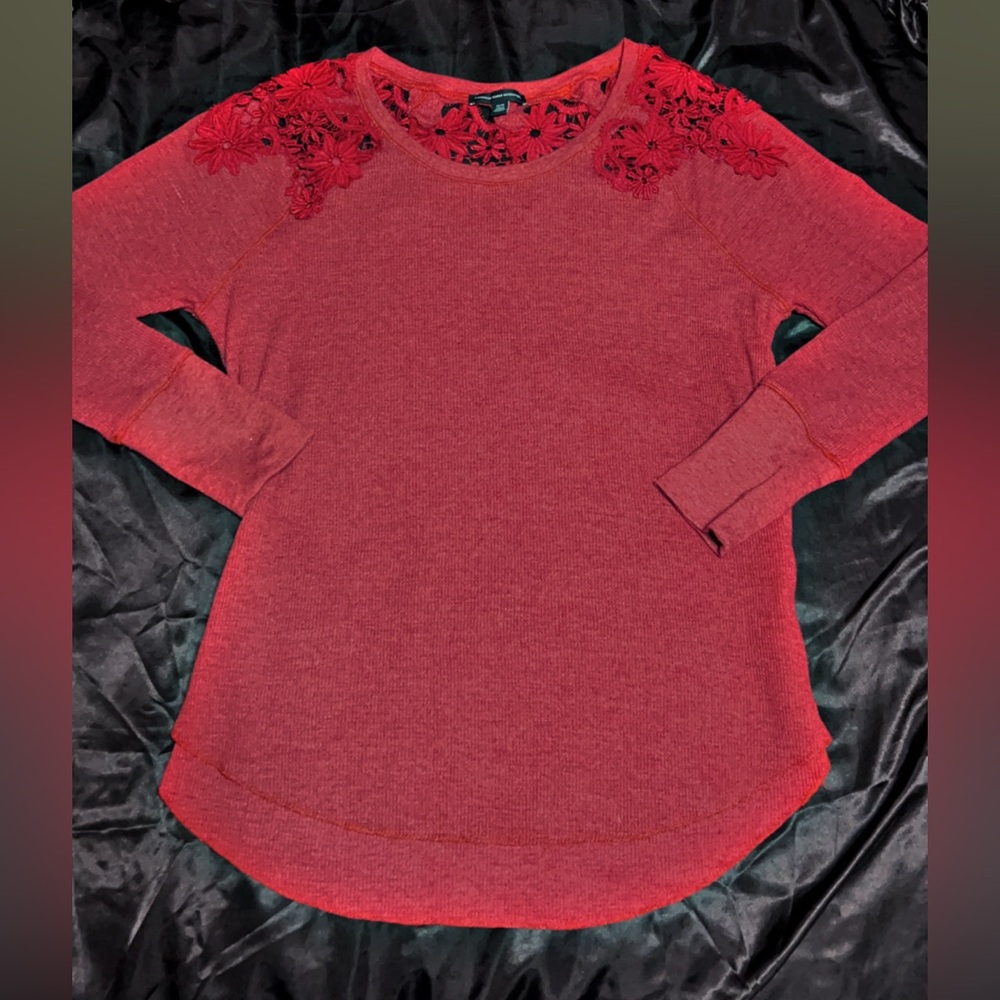 American Eagle Outfitters Maroon Lace Top